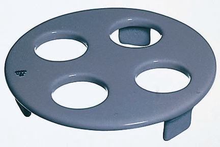 CoorsTek60445 Porcelain Ceramic Desiccator Plate for Crucibles with 3 Feet, 4 Holes, 115mm OD