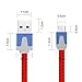 Magic-T Bundle of 3 Hi-Speed Extra Long(6FT/1.8m) Micro USB Rugged Braided Flat Data Cable Charging Cord for Samsung Galaxy S4 S3 Note 1 2 HTC, Motorola, LG, PS4, Xbox One (Red/Green/Blue)
