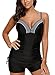 Bulawoo Womens Athletic Underwire Tankini Top with Shorts Swimsuit Swimwear Plus Size (S-XXXL)