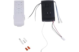 SFOCGOI Replacement of Ceiling Fan Remote Control kit, 6-Speed Timing, Remote Replacement of DC Ceiling Fan Light, Black and White