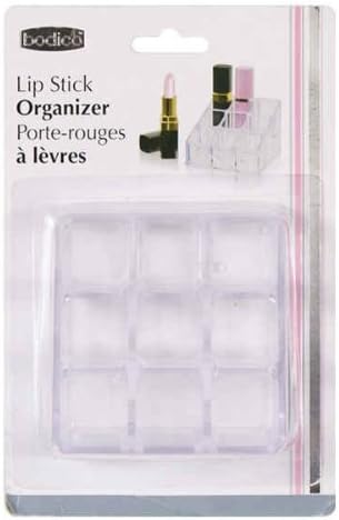 Acrylic Lipstick Organizer, 9 Compartments, Clear Color