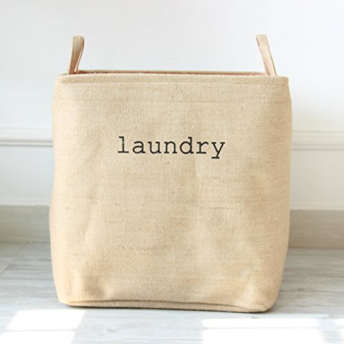 APSOONSELL Collapsible Jute Laundry Basket LSize LAVORIST