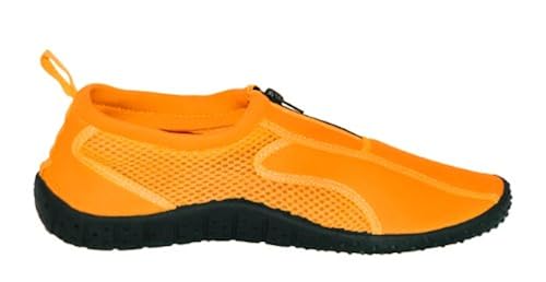 Rockin Footwear Kids Aqua Neon Zippers Orange Rubber Water Shoe