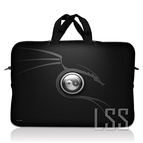 LSS 10 10.2 inch Laptop Sleeve Bag Compatible with Acer, Asus, Dell, HP, Sony, MacBook & more | Carrying Case Pouch w/ Handle , Ying Yang Black