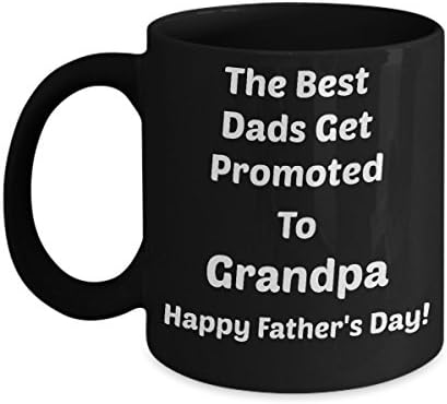 Abba eShop Mugs- "Best Dad...Grandpa" Unique Cool Custom Coffee Tea Cup - Black Ceramic Mug With Handle - 11oz or large 15 ounce Size Printed on Both Sides - Happy Fathers Day Gift For Grandpa