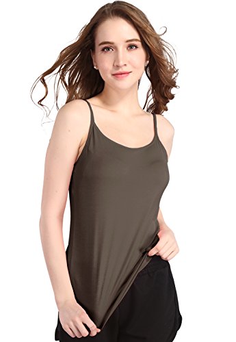 image for Vislivin Women's Basic Solid Camisole Adjustable Spaghetti Strap Tank 