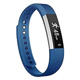 moreFit Fitness Tracker, Slim Touch Screen Activity Health Tracker Wearable Pedometer Smart Wristband, Black/Blue