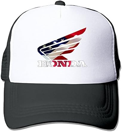 Mens Honda Motorcycle Logo Twill Mesh Adjustable Snapback Trucker Baseball Cap Black