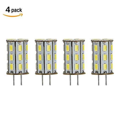 GY6.35 LED 12V AC DC 5 Watt Daylight White 6000K G6.35/GY6.35 Bi-Pin Base 35W Halogen Bulbs Equivalent ( Pack of 4 )