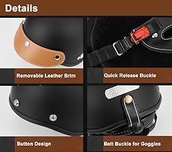 SANYETS Motorcycle Half Helmet, Adjustable Helmet