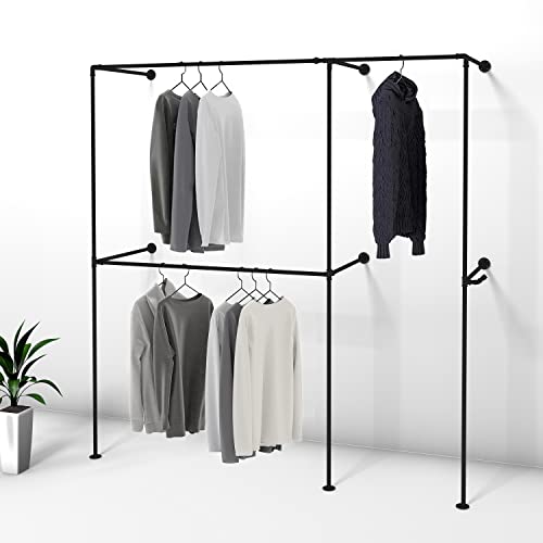 Anynice Industrial Pipe Clothing Rack,Industrial Clothing Rack