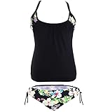 Eternatastic Women's Stripes Lined Up Double Up Tankini Swimwear Swimsuit