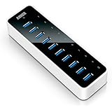 Anker 10-Port USB Data Hub with 60W Power Adapter for PC, XPS, Surface Pro, Macbook, Mac Pro / mini, and iMac, Including BC 2.1 Charging Port for iPhone 7 / 6s Plus , Galaxy Series and More