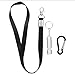 Michael Josh 2PCS Outdoor Loudest Emergency Survival Whistles with Carabiner and Lanyard for Camping Hiking Sports Dog Training (Black)
