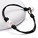 Aobei Pearl Single Cultured Freshwater Pearl Bracelet Handmade Leather Pearl Jewelry for Women 7'' Black Leather White Pearl