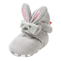 Kauneus Toddler Infant First Walker Shoes Crib Shoes Rabbit Ears Cute Winter Warm Plush Snow Boot for Baby Girls Boys