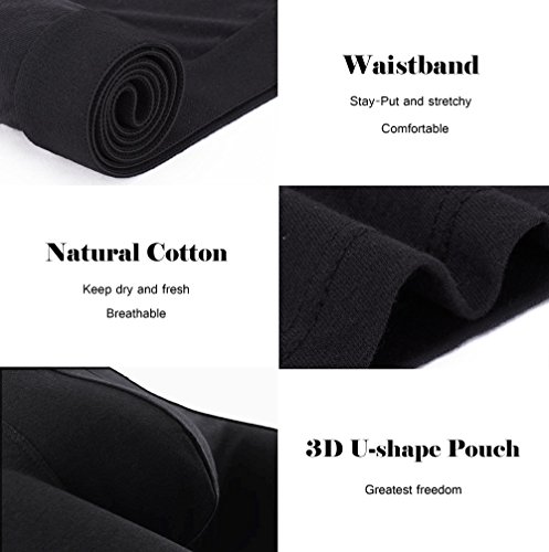 ADOLPH Men's Boxer Briefs 5 Pack No Ride-up Breathable Comfortable Cotton Underwear - Thumbnail 4