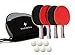 Ping Pong Paddle Set of 4 - Bundle of Rackets with Advanced Control, Crazy Speed, & Killer Spin - Comfortable Portable Case - 6 Professional ABS Table Tennis Balls - Indoor & Outdoor Play