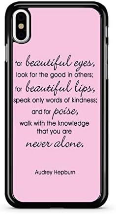 Cell World LLC - Audrey Hepburn Hard Rubber Phone Case for Apple iPhone X/XS Includes 1 Screen Protector