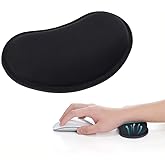 MXCOIRTP Wrist Rest for Mouse, Ergonomic Memory Foam Wrist Cushion Support Pad, Mouse Wrist Pad with Non-Slip Base for Typing Pain Relief, Office, Home, Gaming, Computer, Black