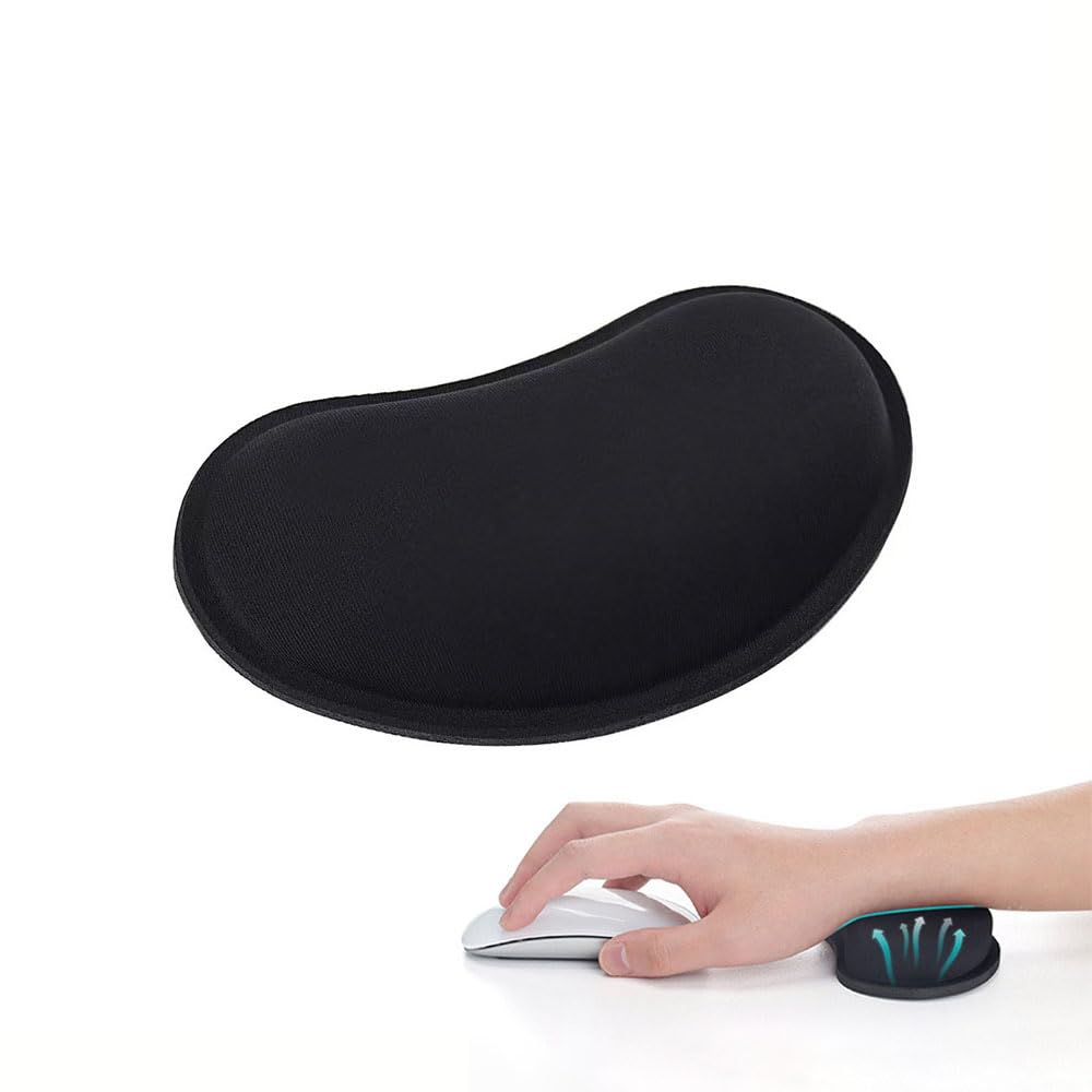 RICHEN Set Poggiapolsi Ergonomico Per Tastiera E Mouse – Memory Foam – Antiscivolo – Include Sottobicchiere