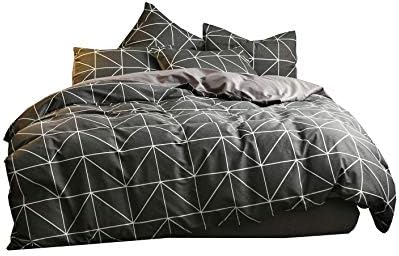 King Marble Duvet Cover, Microfiber 3 Pieces Marble Bedding Set King, 1 Duvet Cover +2 Pillowcases, Black and White Marble Duvet Cover King, with Zipper Closure, Durable Easy Care (NO Comforter)