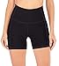 Ewedoos Women Shorts with Pockets – High Waist Running Shorts Women Workout Non See-Through Yoga Shorts (Ew322 Black, Large)thumb 4