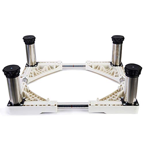 Trolley Pedestal for Washing Machine, Home Heavy-Duty Adjustable Appliance Base for Tumble Dryers Refrigerator,(Stainless-Steel)-4foot-20cm