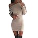 Timall Womens Off-Shoulder Long Sleeve Bodycon Slim Cocktail Party Dresses