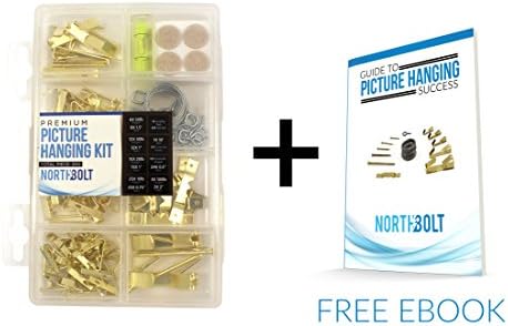 Premium Picture Hanging Kit - FREE Guide to Picture Hanging Success, 200 Piece Set, Picture Hooks, Sawtooth Hangers, 10' Wire, Perfect for Frames, Paintings, Clocks, Mirrors and More