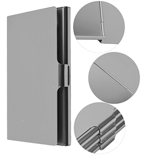Outrip Business Card Holder Business Card Case Stainless Steel Card Holder Business Cards Organizer 3 Pack (Silver)
