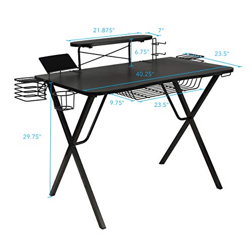 Atlantic Gaming Desk Pro CarbonFiber Laminated Desktop, HeavyDuty X
