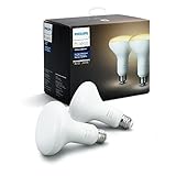 Philips Hue 2-Pack White Ambiance BR30 60W Equivalent Dimmable LED Smart Flood Light (Compatible with Alexa Apple and Google Assistant) (Renewed)