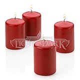 Light In The Dark Red Pillar Candles - Set of 4