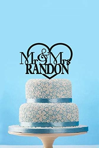 Karens Cake Toppers Decoration De Gateau De Mariage Personnalisable Mr Et Mrs Avec Nom De Famille En Forme De Cœur Accessoires De Decoration Cuisine Et Maison Centroarco Com