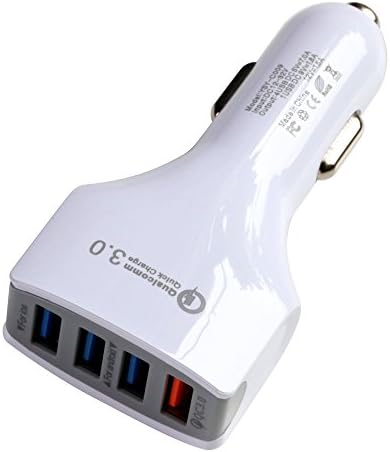 Quick Charge 3.0 Car Charger - 35W 4 Port Rapid USB Car Charger Adapter for iPhone 7/6s/6/Plus, Galaxy Note 8/S8/S7/S6/Edge/Plus, iPad Pro/Air 2/mini, LG, Nexus, HTC (White)