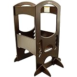 Little Partners' Kids Learning Tower - Child Kitchen Helper Adjustable Height Step Stool, Wooden Frame, Counter Step-Up Active Standing Tower (Espresso)