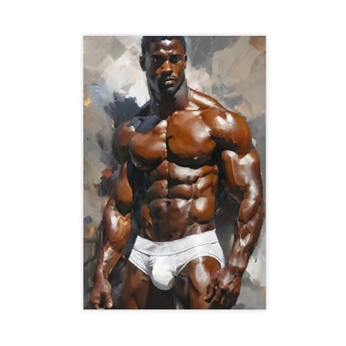 HMLZSJ Nude Muscle Male Torso Portrait Art Gay