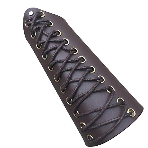 Chartsea Leather Shooting Arm Guard Archery Hunting Recurve Bow Hand Protection Glove (Brown)