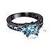 JunXin Black Gold Aquamarine Blue Diamond Antique Rings Princess Cut Wedding Size5/6/7/8/9/10/11(11)