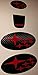2015-2018 WRX carbon fiber steering wheel decals center lower front and rear badge set compatible with Subaru (Red)
