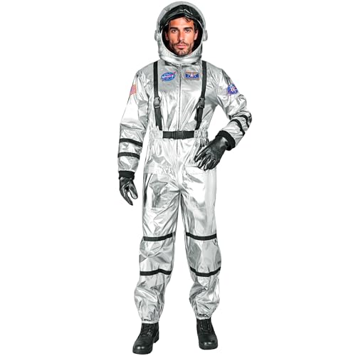 W WIDMANN MILANO Party Fashion - Astronaut Costume for Men, Space Suit with Helmet, Space Jumpsuit, Spaceman, Carnival Costumes