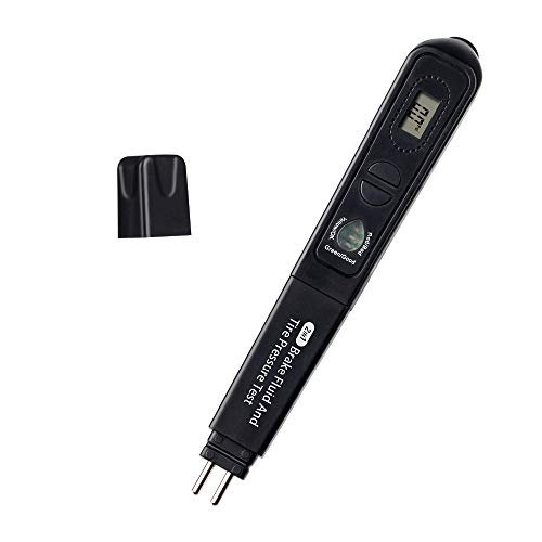 Brake Fluid Liquid Tester Pen & Tire Pressure Tester 2 in 1 LED Universal Detector