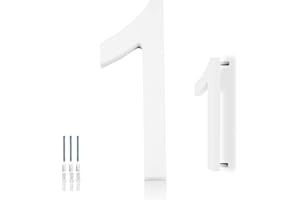 Hvatry House Numbers for Outside, White 6 inch Modern Floating Address Numbers for Front Door, Street, Apartment, Farmhouse, High Visibility Numbers Enhance Home's Exterior Charm(House Numbers 1)