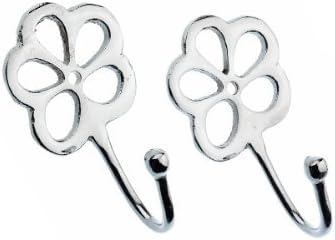 Harrison Drape Clover Metal Curtain Tie Back Hooks, Chrome, Pair by Harrison Drape