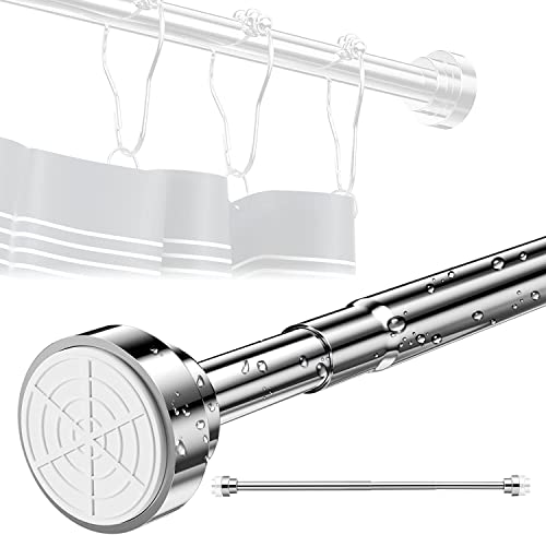 Barra de Cortina Baño, Barra de Cortina de Ducha Extensible 100-170cm,Barra De Cortina De Baño Acero Inoxidable Antideslizante,Cortinero Baño Sin Perforaciones,Para Balcones, Armario