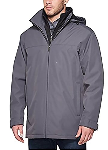 Weatherproof Mens Double Zipper Hoodie Anorak Jacket Gray XXL