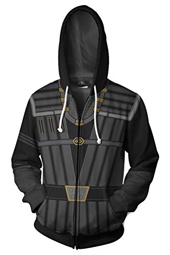 Paniclub Unisex Printed Klingon Uniform Jacket Adult Zipper Hoodie Halloween Cosplay Costume (XLarge, As Shown)