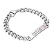 HooAMI Stainless Steel Medical ID Bracelet 8 inches - Free Engraving
