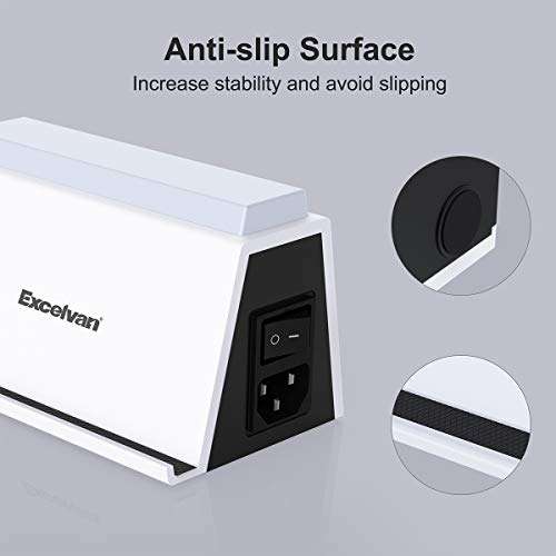 USB Charging Station with 2 AC Outlets Surge Protection and 4-Port USB Charging Docking Stand for Multiple Devices, LED Nightlight & Phone Stand, 10A Max Socket Output with 1.2m Power Cord